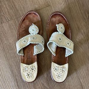 Jack Rogers Cream and White Sandals size 9